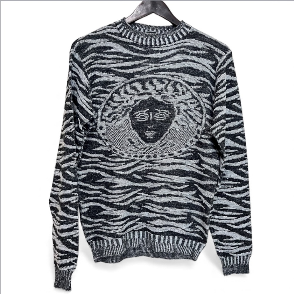 Medusa Face Pullover Wool Blend Sweater